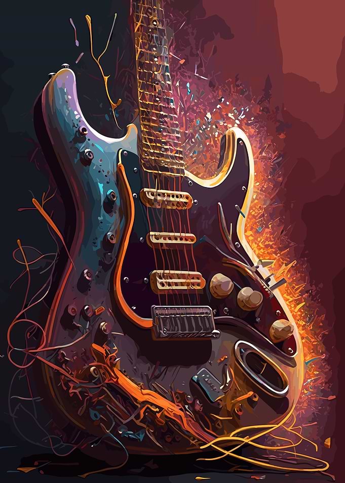 Electric Guitar Oil Paint