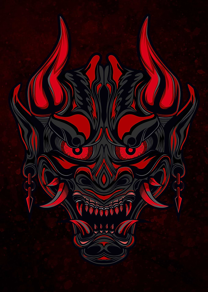 Oni masked Angry