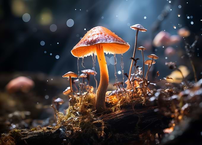 Skinny orange mushroom