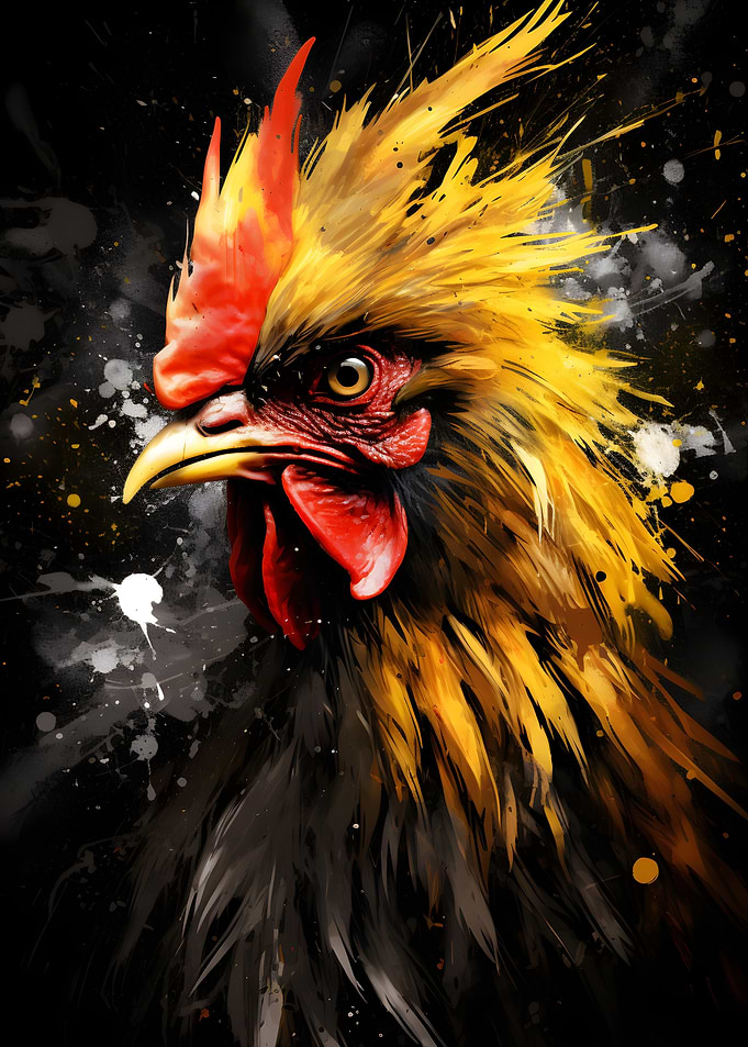 Golden Rooster Painting