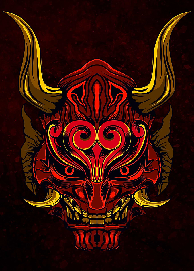 Oni with horn evil