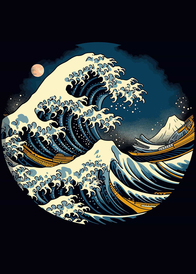 Wave mountain Japanese