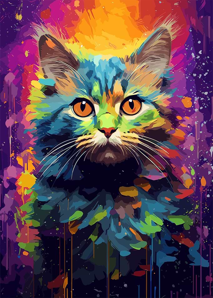 maine coon paint art