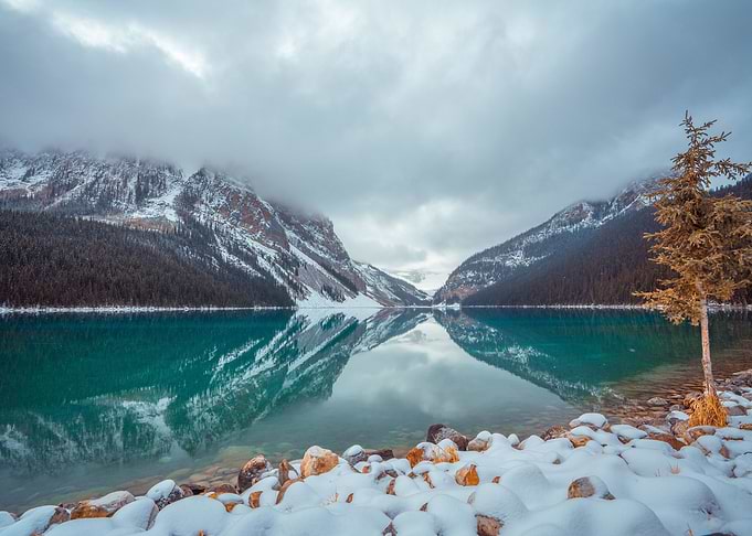 Snowy winter mountains