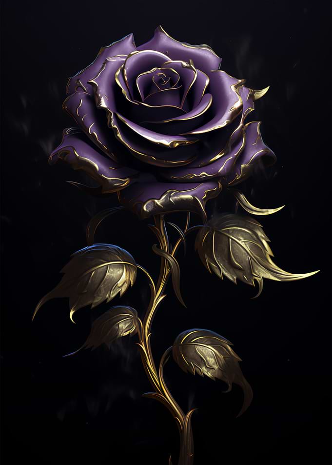 Purple Gold Rose