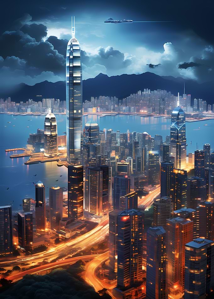 Hong Kong China Skyline