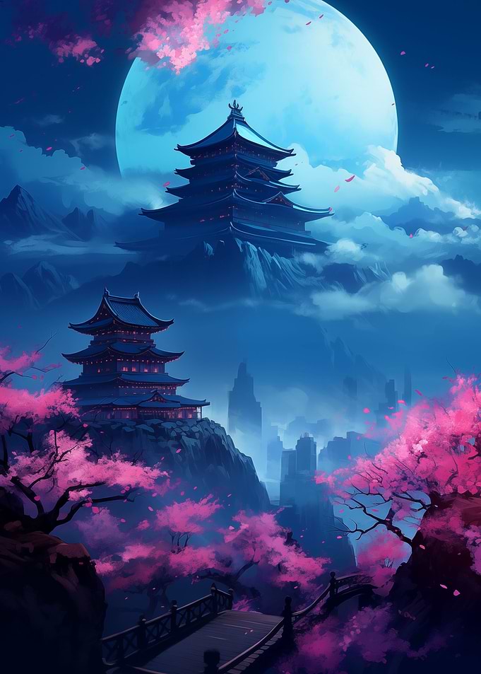 Moonlight shrine in japan