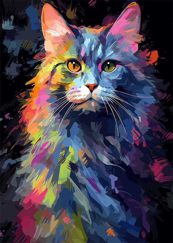 maine coon paint art