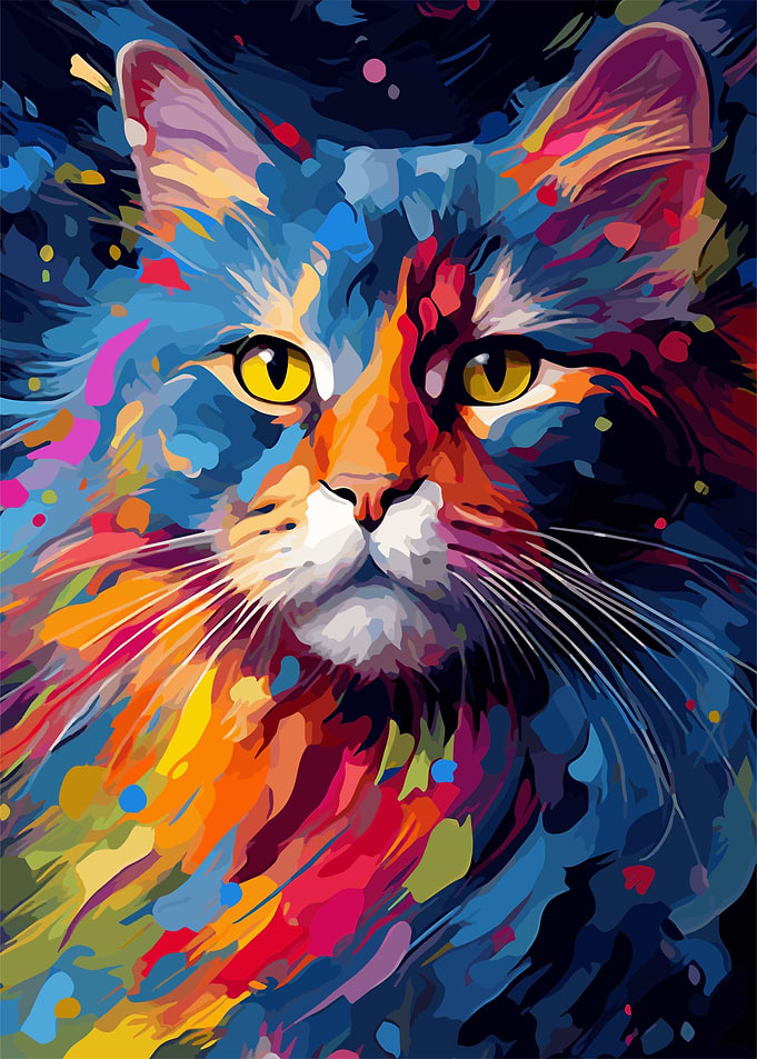 maine coon paint art