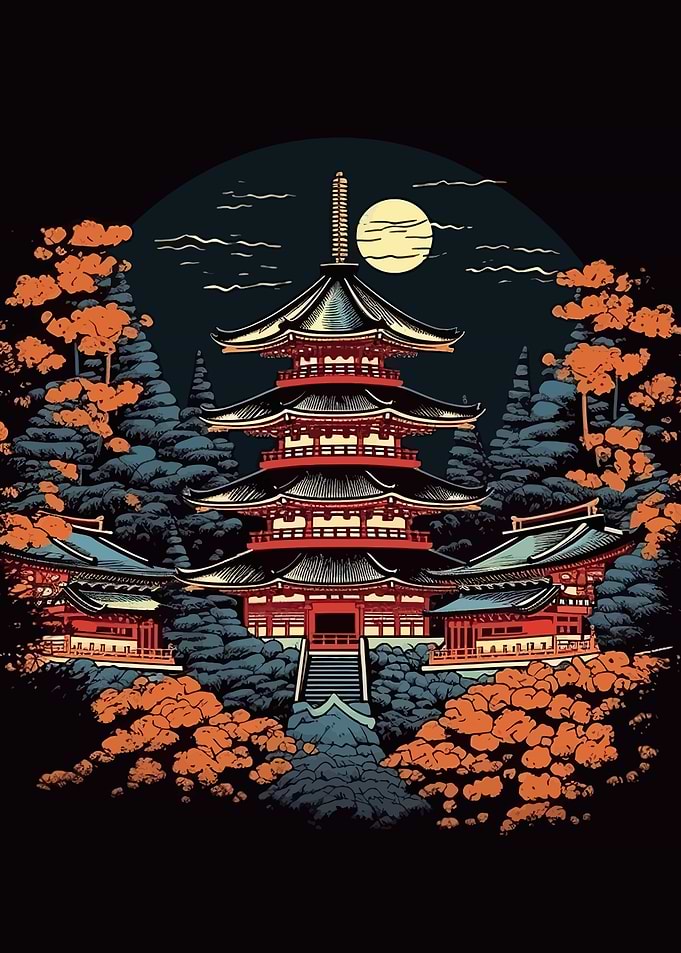 japan kyoto temple art