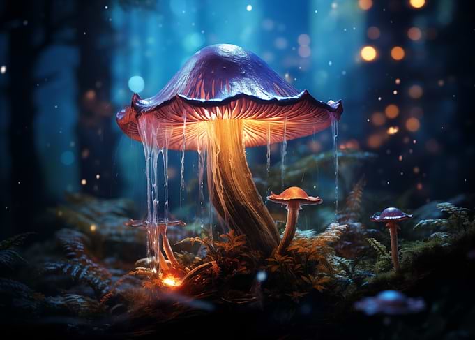 Old purple mushroom
