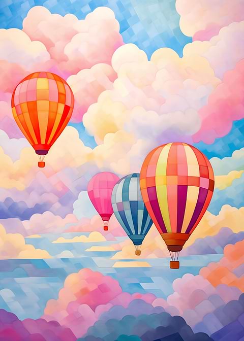 Balloon Symphony — living room metal wall art