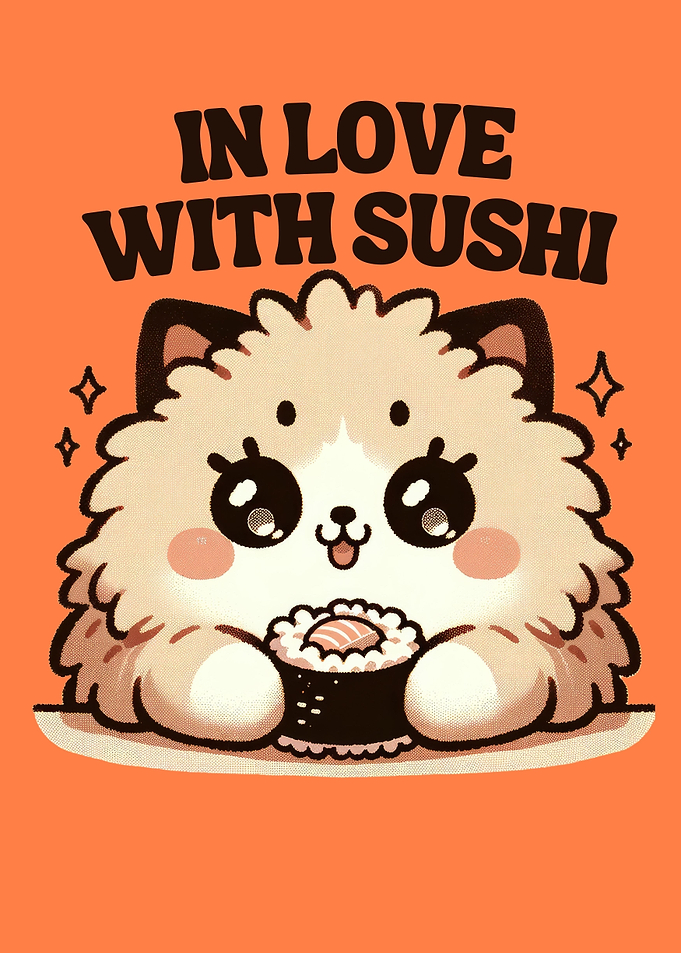 Cute kawaii pet sushi lover