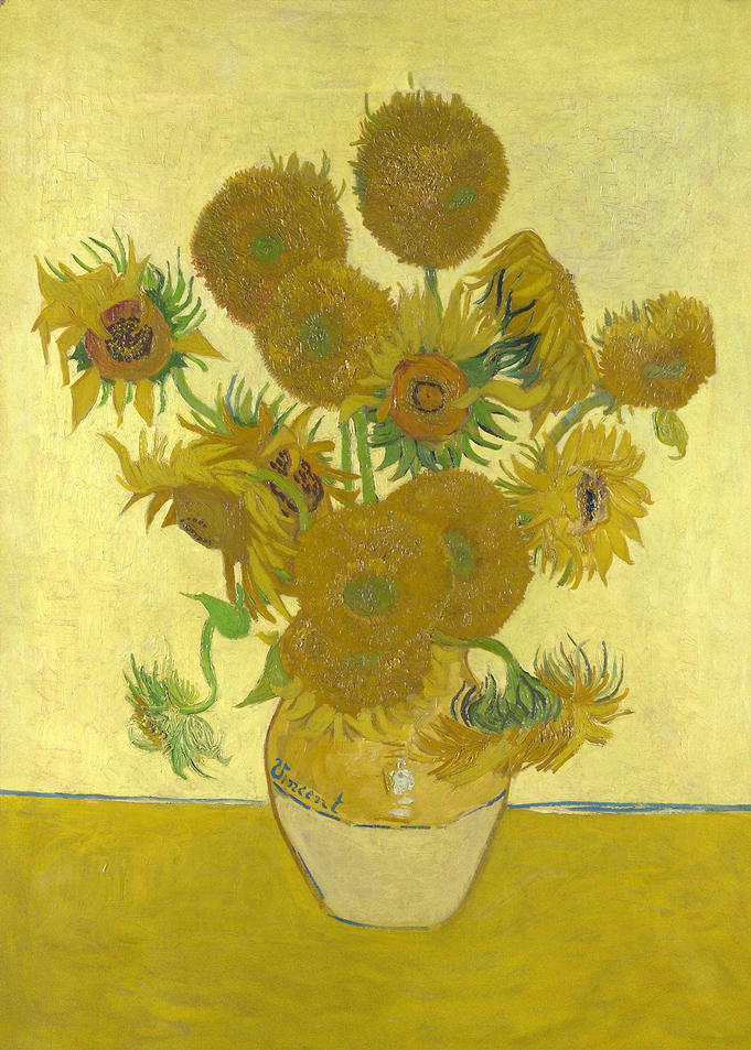 Fourteen Sunflowers