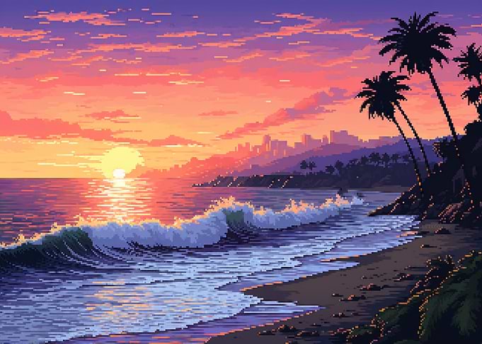 Pixel Art Tropical Arcade
