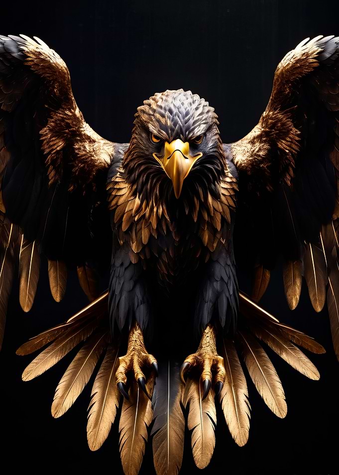 black and gold eagle