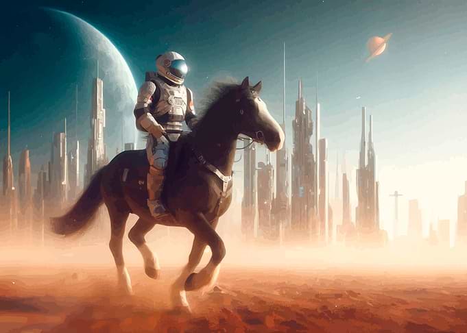 ASTRONAUT ON HORSE