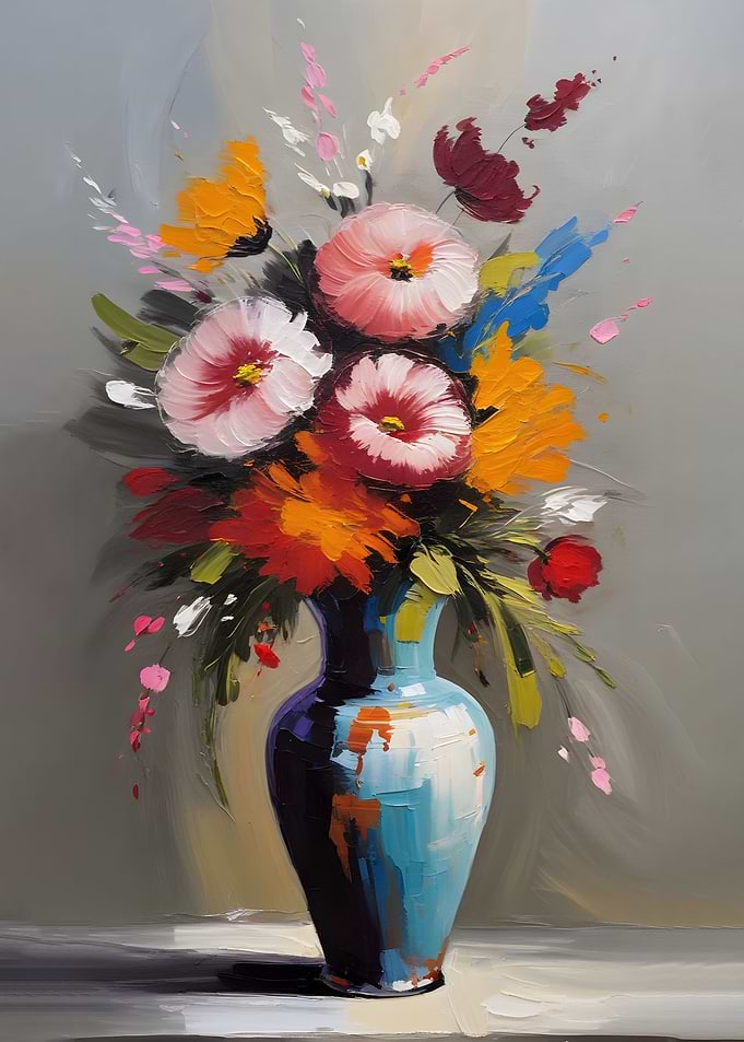 Flower vase painting