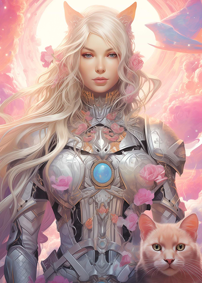 Pink Anime Cat Girl