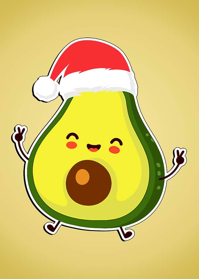 Avocado Santa Christmas