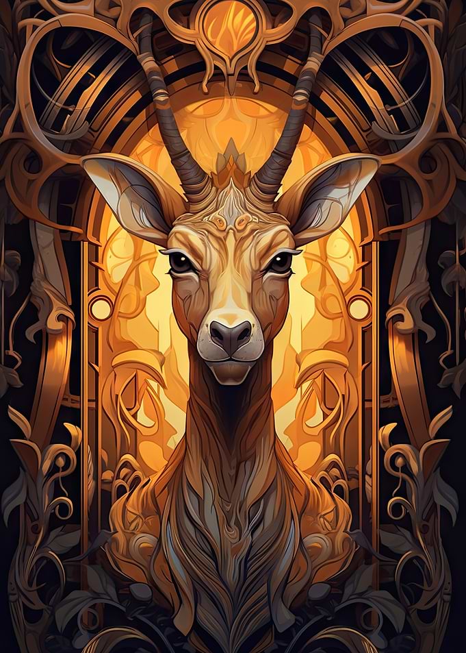 Deer Portrait Golden