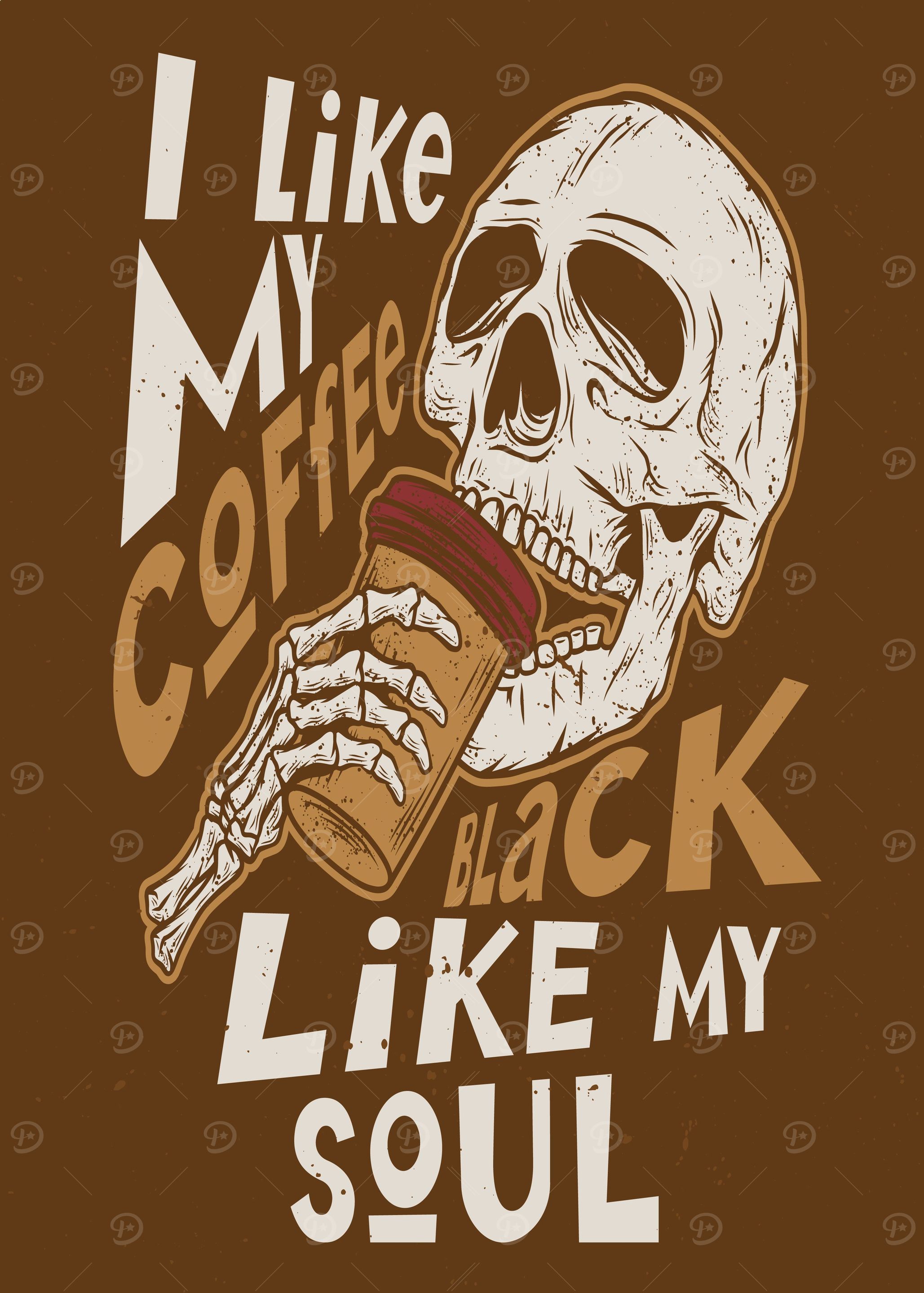 skull and coffee