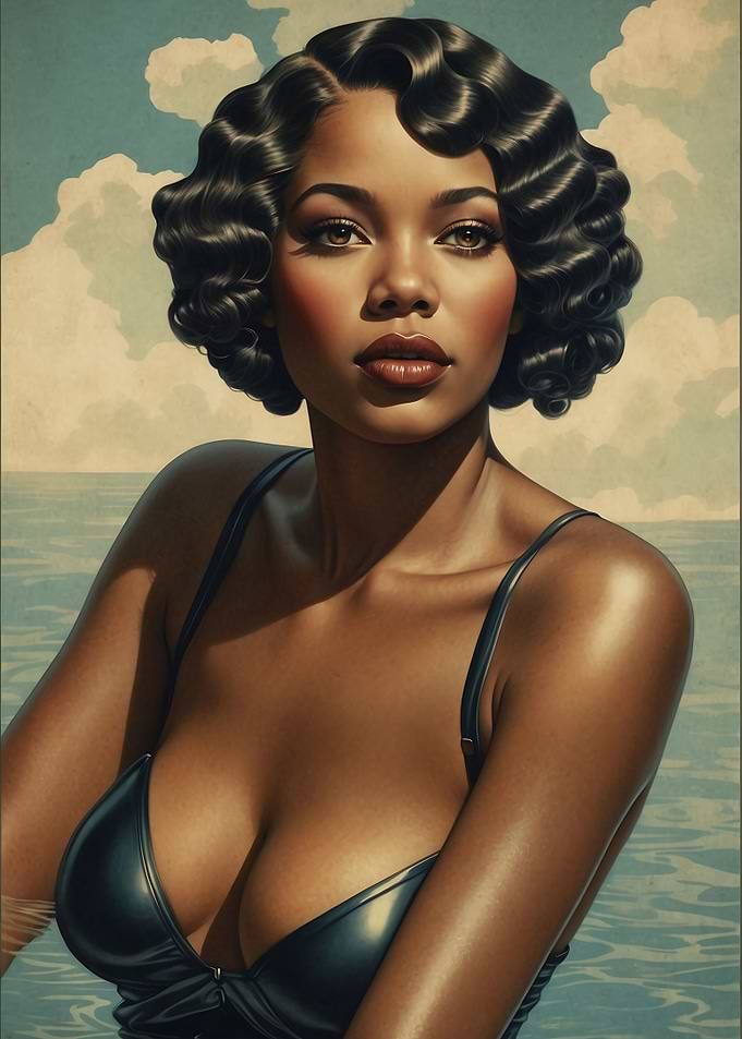 Twenties Ebony Swimmer 01