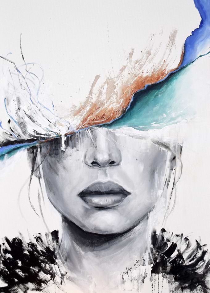 Abstract colorful face art