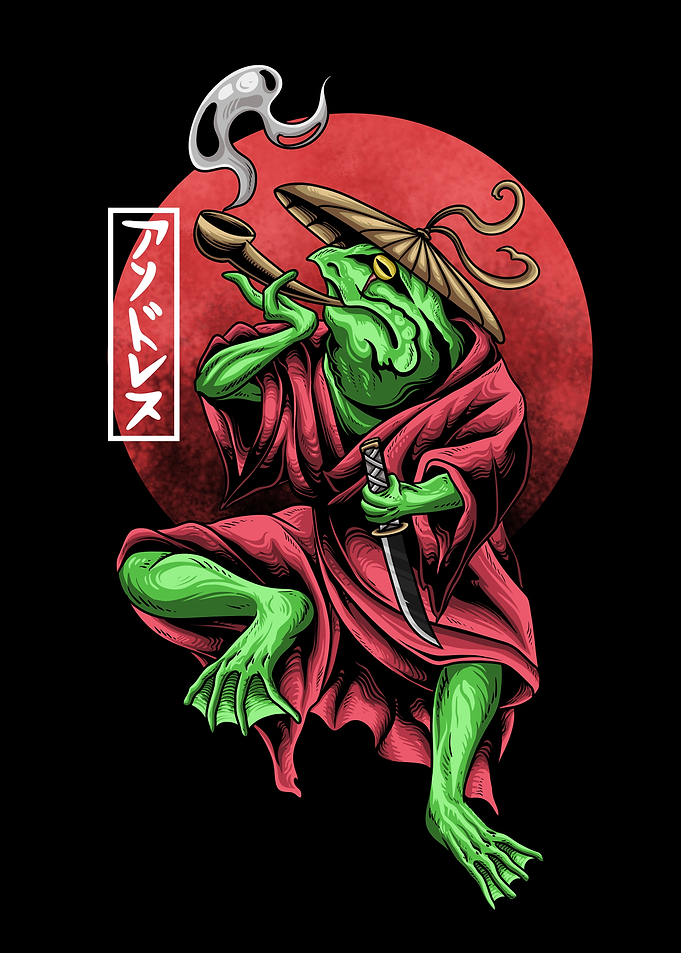 japanese samurai frog
