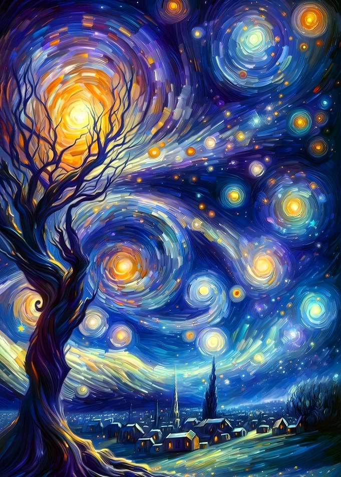 Dancing Night Starry Art