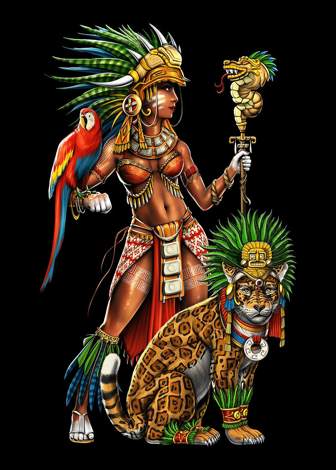 Aztec Jaguar Warrior Woman