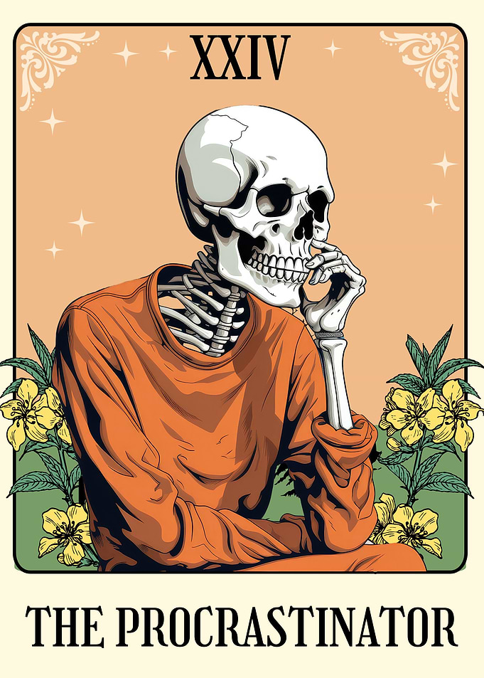 Procrastinator Tarot Card