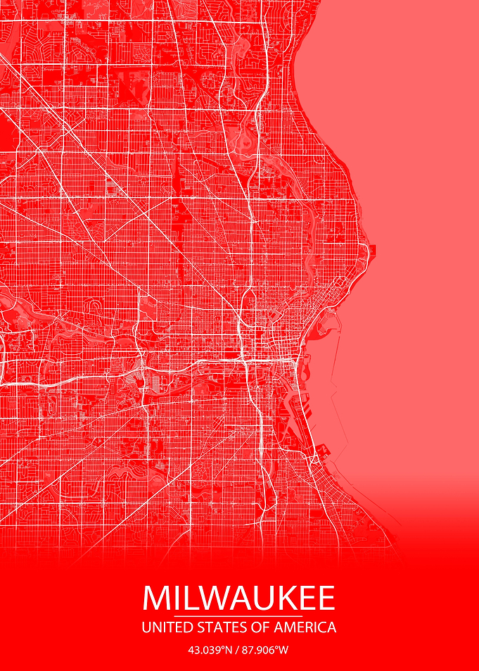 Milwaukee US Red White Map