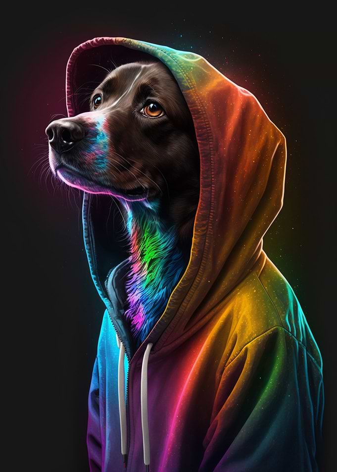 Dog in Hoodie