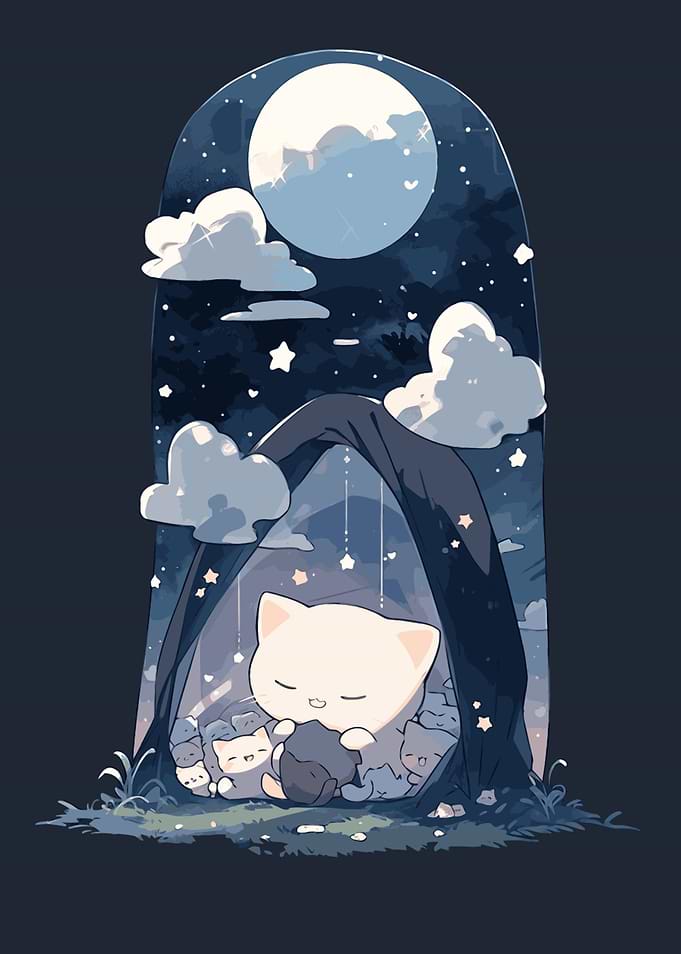 Dreamy Chibi Cat Tranquil
