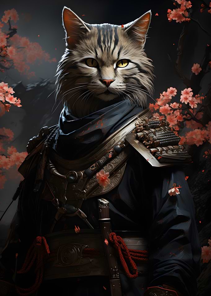 Noble Warrior Cat Portrait