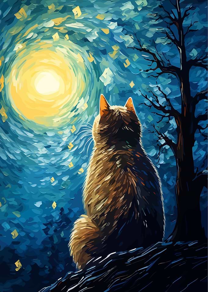 Starry Night Cat