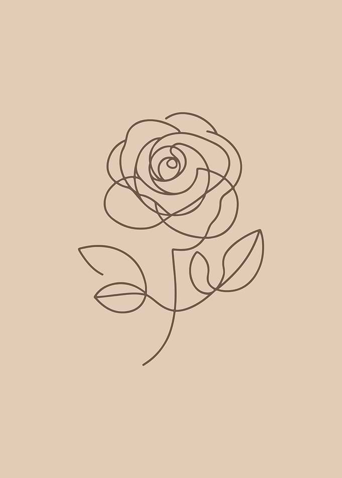 Pair of Roses Line Art