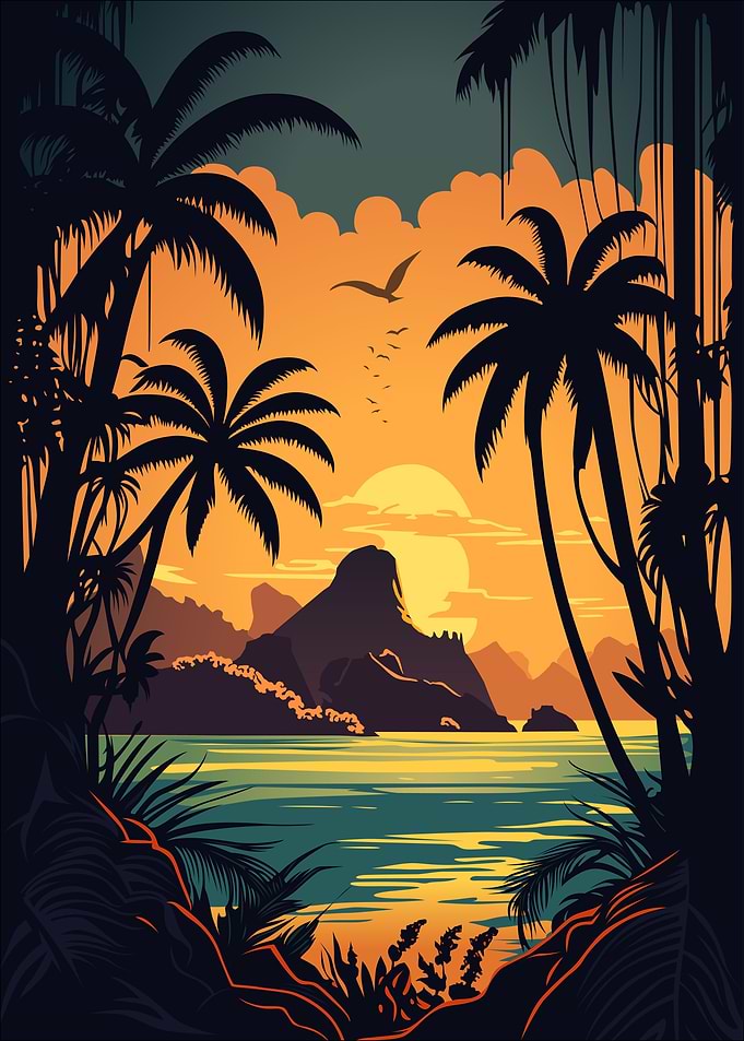 Retro Landscape Painting