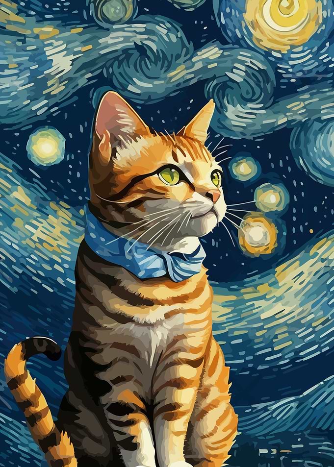 Starry Night Cat