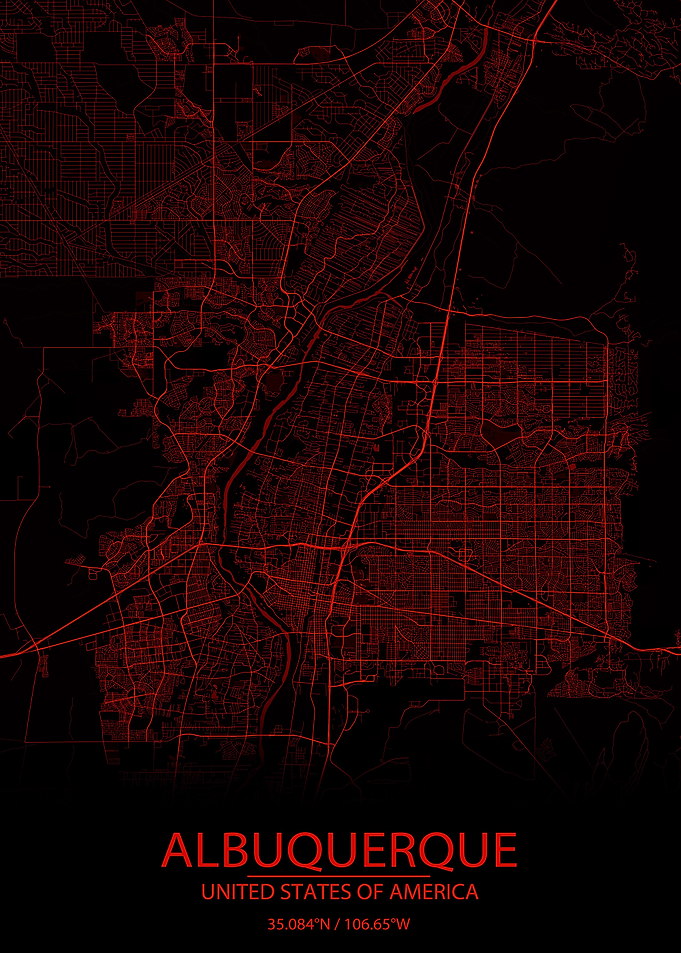 Albuquerque USA Red Map