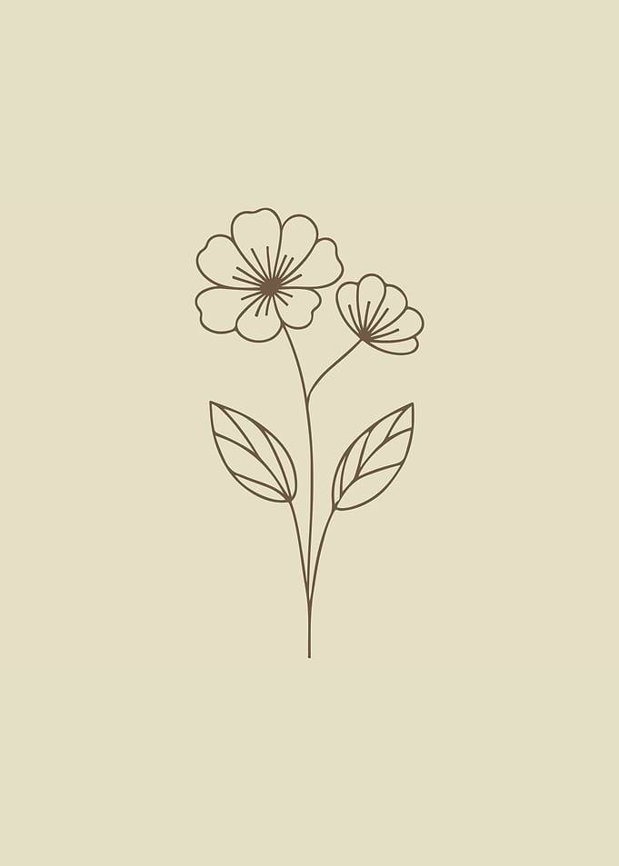 Pair of Roses Line Art