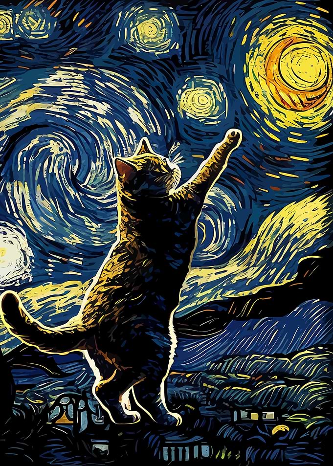 Starry Night Cat