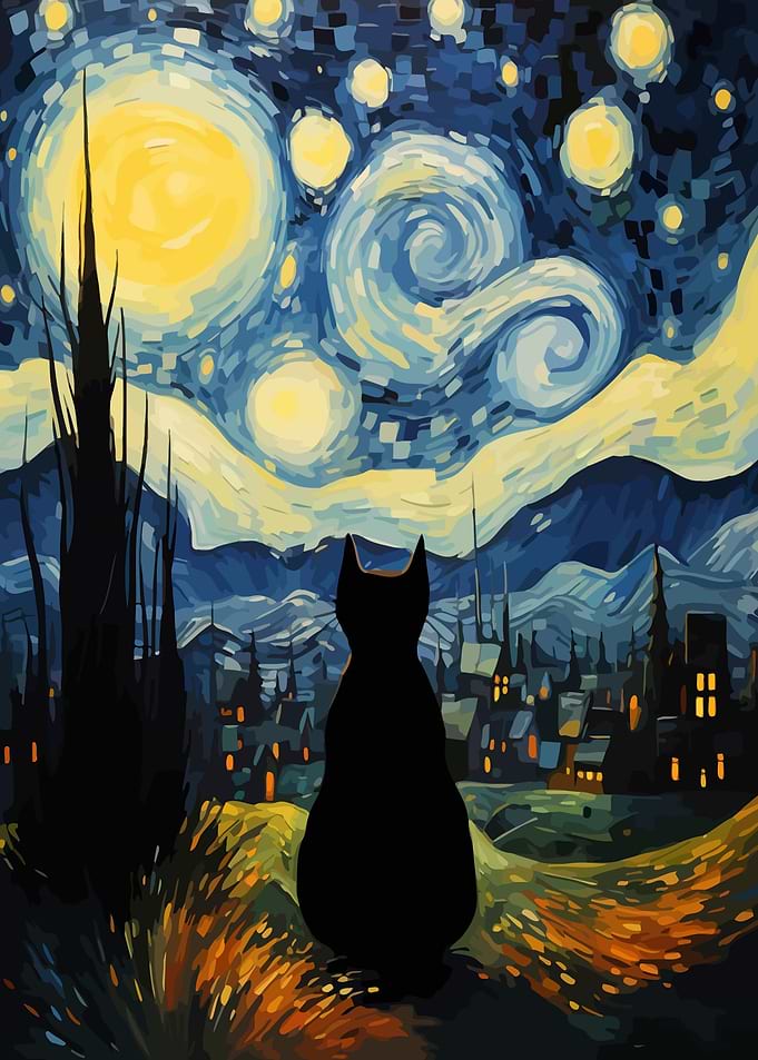 Starry Night Cat