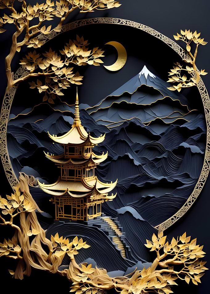 Abstract Japanese nature
