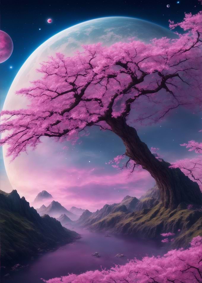 Cherry blossom landscape