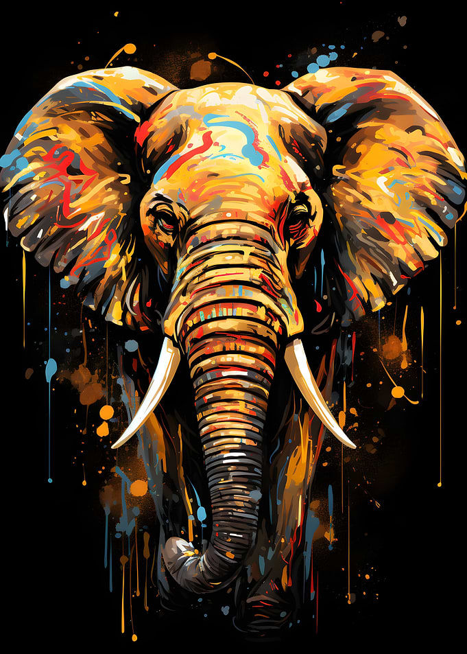 Golden Elephant Portrait
