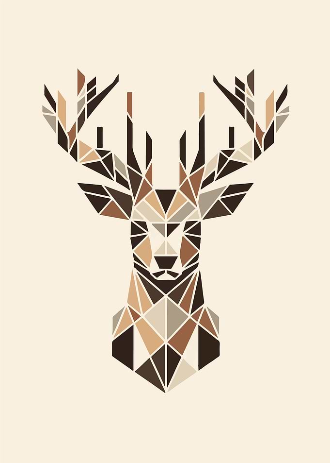 vector geometric deer head