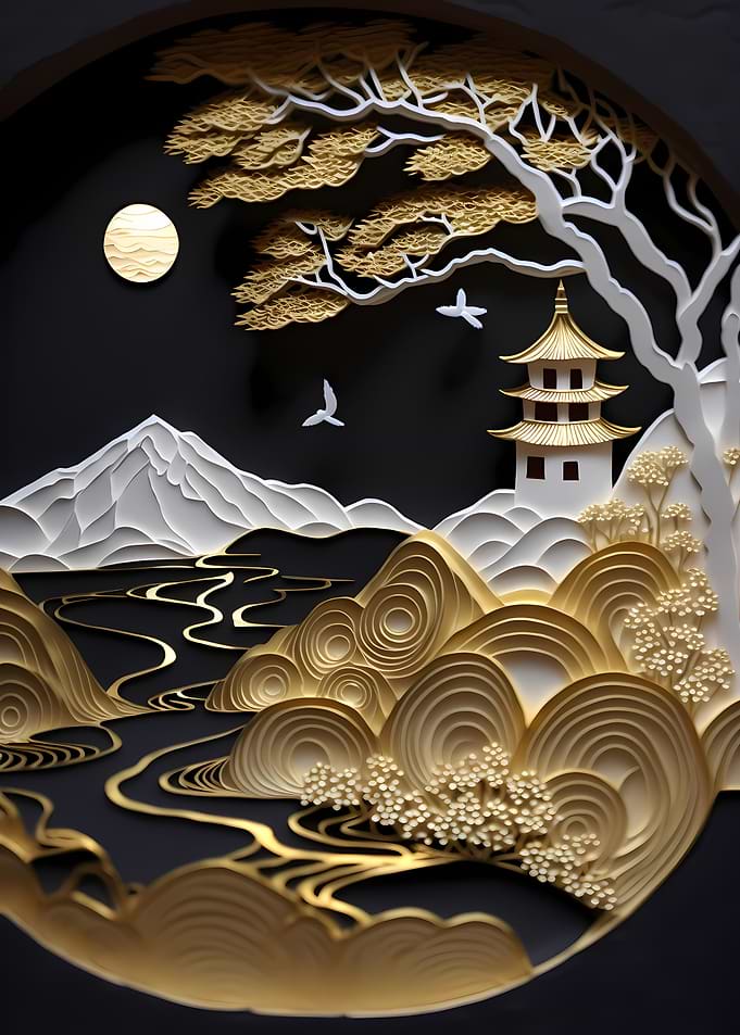 Abstract Japane Landscape