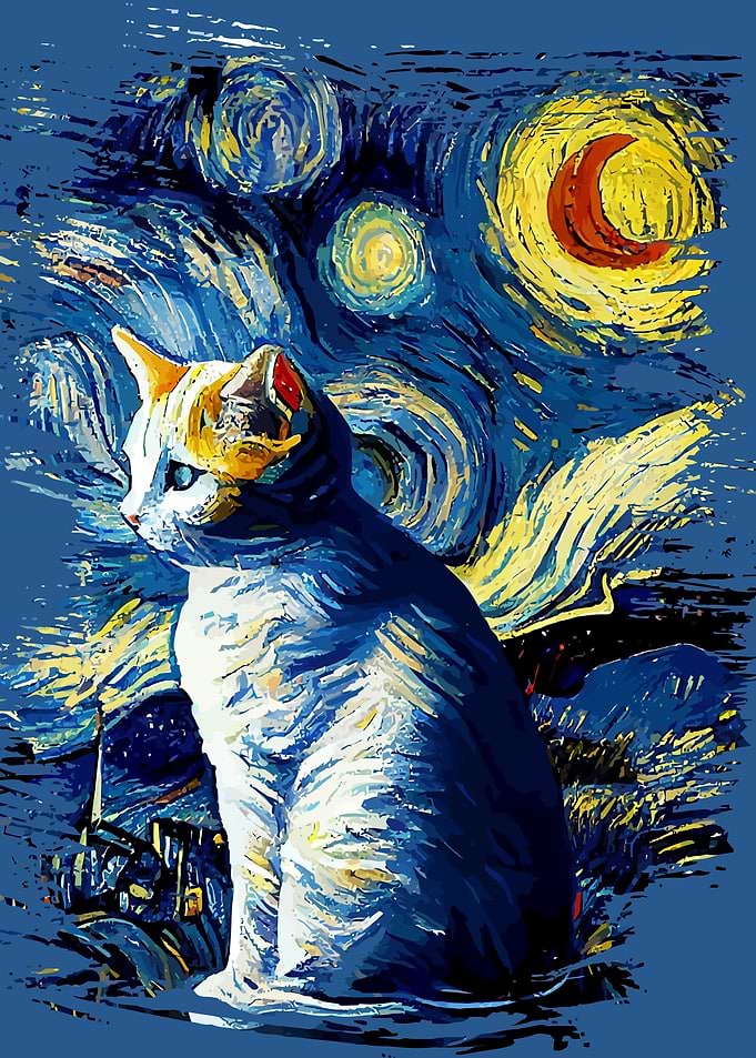 Starry Night Cat